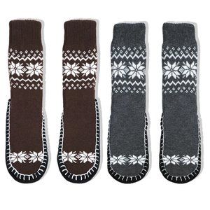 Men's  2-Pack Knitted Slipper Socks